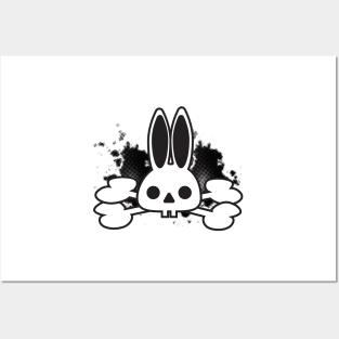 Bunny, skull, bones, horror, pirate, Halloween, rabbit, skulls Posters and Art